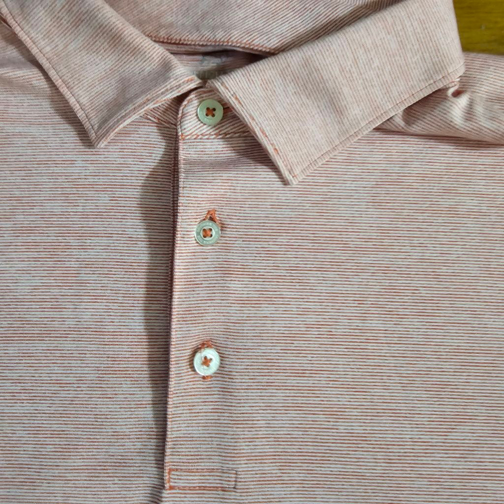 Southern Tide Orange White Stripe Polo Shirt XL - Picture 2 of 11